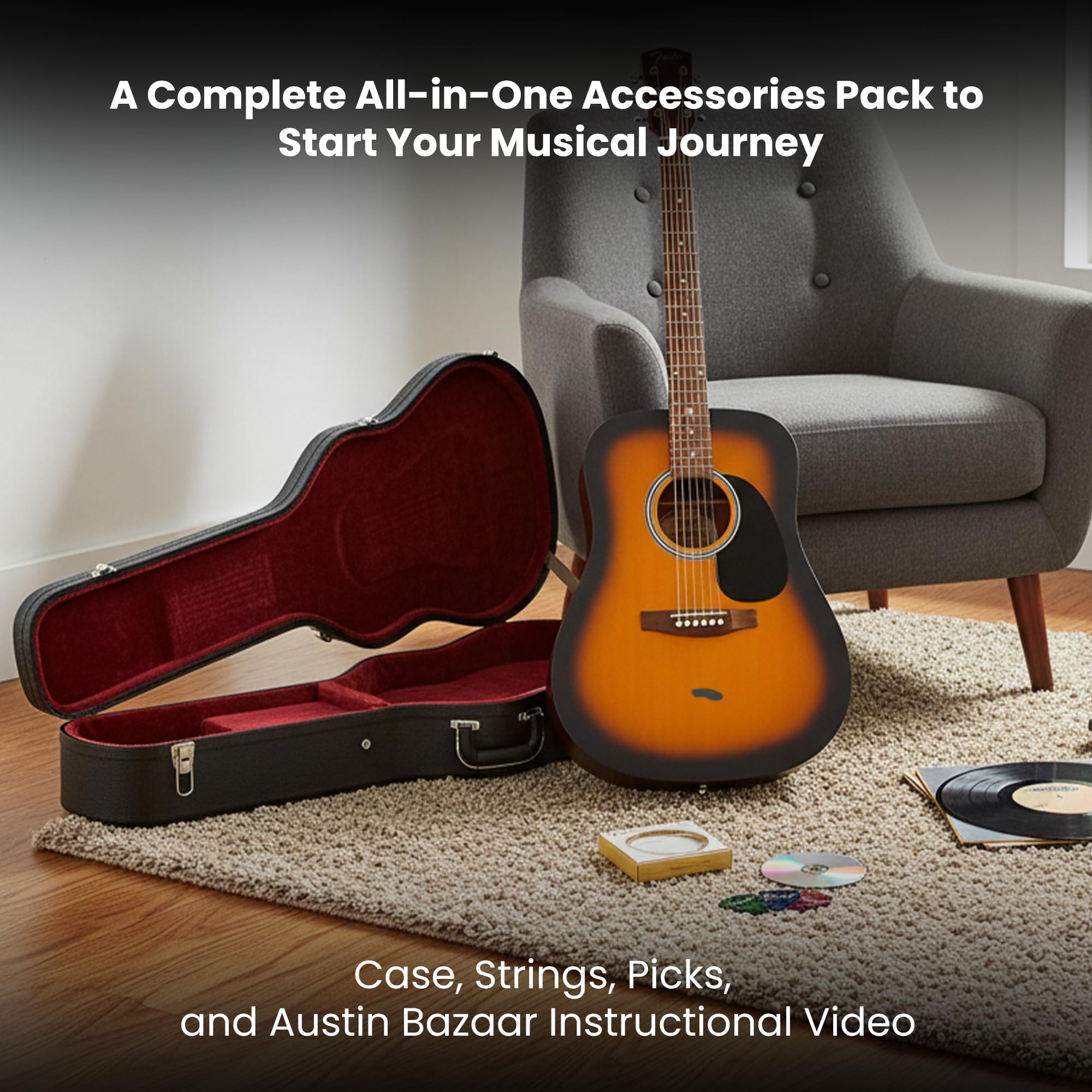 Amazon.com: Fender FA Series Dreadnought Acoustic Guitar - 2-Color