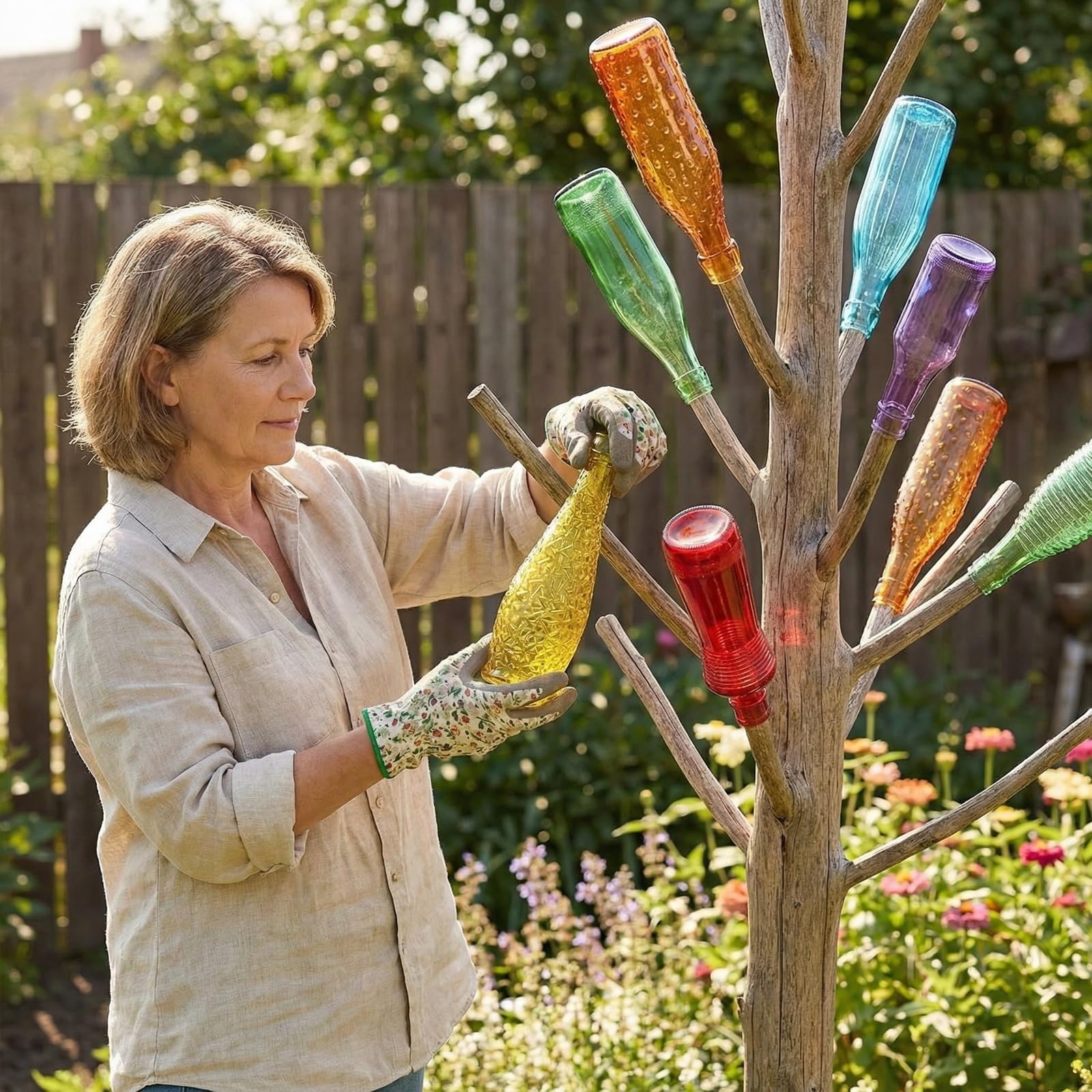 Amazon.co.jp: Zhehao 装飾用カラーガラスボトル 12個 6形 カラフルな