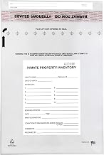 SECUR-PAK 100pk Inmate Property Inventory Bags, 12" x 16" - Premium, Tamper Evident Bags - Fold Over Sealing Enclosure, Transparent 2.5 Mil Coextruded Polyethylene