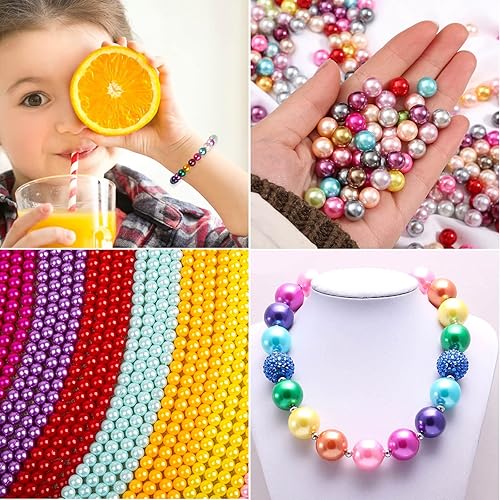 Miniatura 7 de Cuentas de perlas grises para hacer joyas, 1750 cuentas de perlas grises con agujero de 0.157 in, 0.236 in, 0.315 in, 0.394 in y 0.472 in, cuentas