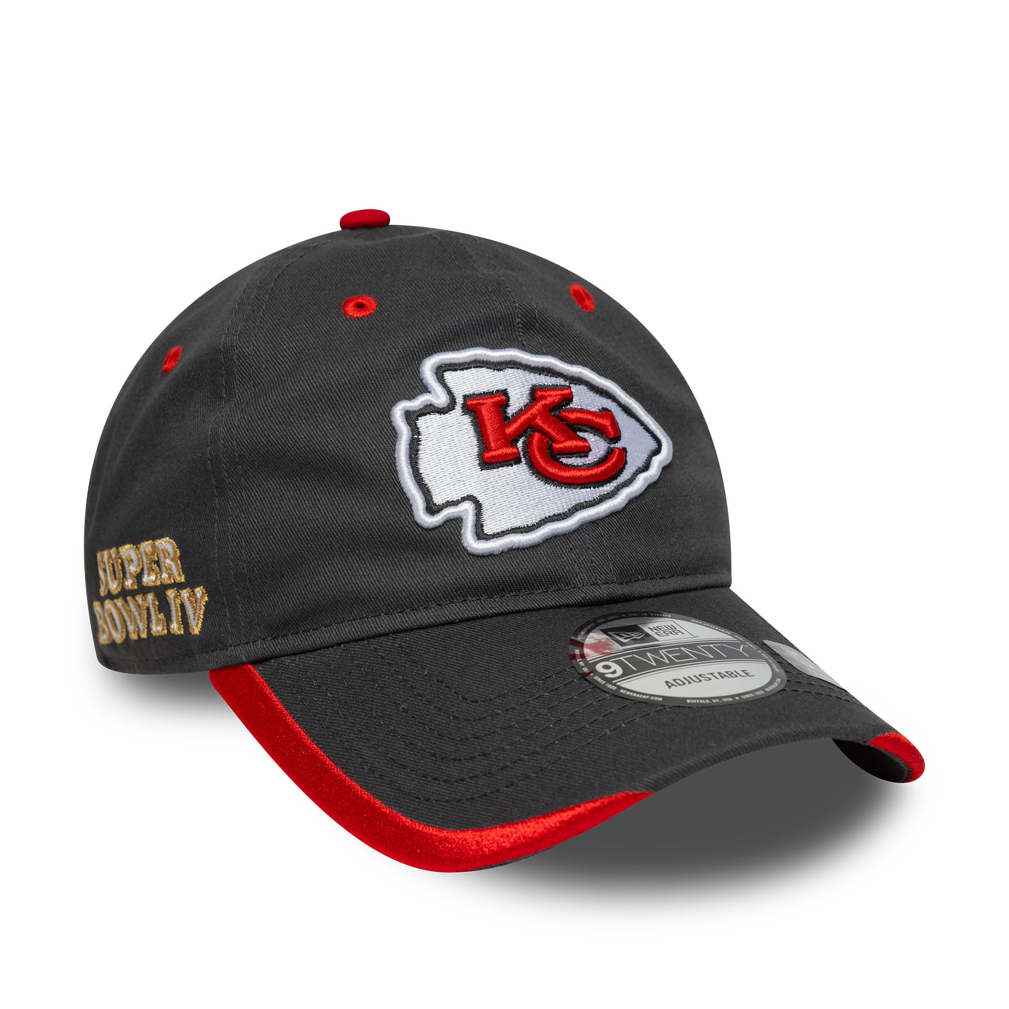 New Era Adult's 9Twenty NFL Superbowl IV Kansas City Chiefs Baseball Cap Hat Charcoal