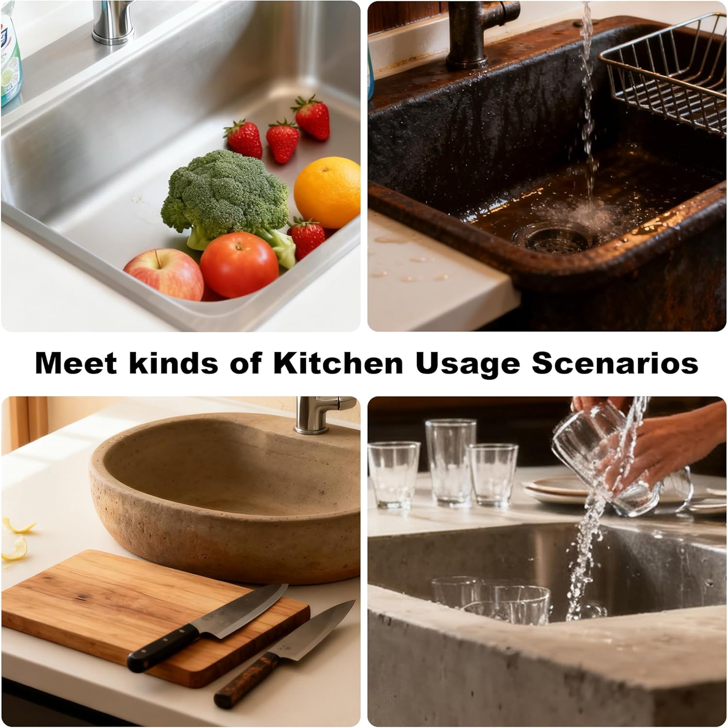 Kitchen Sink Drain Strainer,Stainless Steel 3-in-1 Pop-up Sink Stopper with Sealing Ring, Anti-Clog & Odor-Proof Drain Filter, Fits 3-1/2 Inch Sink Drain Holes, Easy Installation-2pc