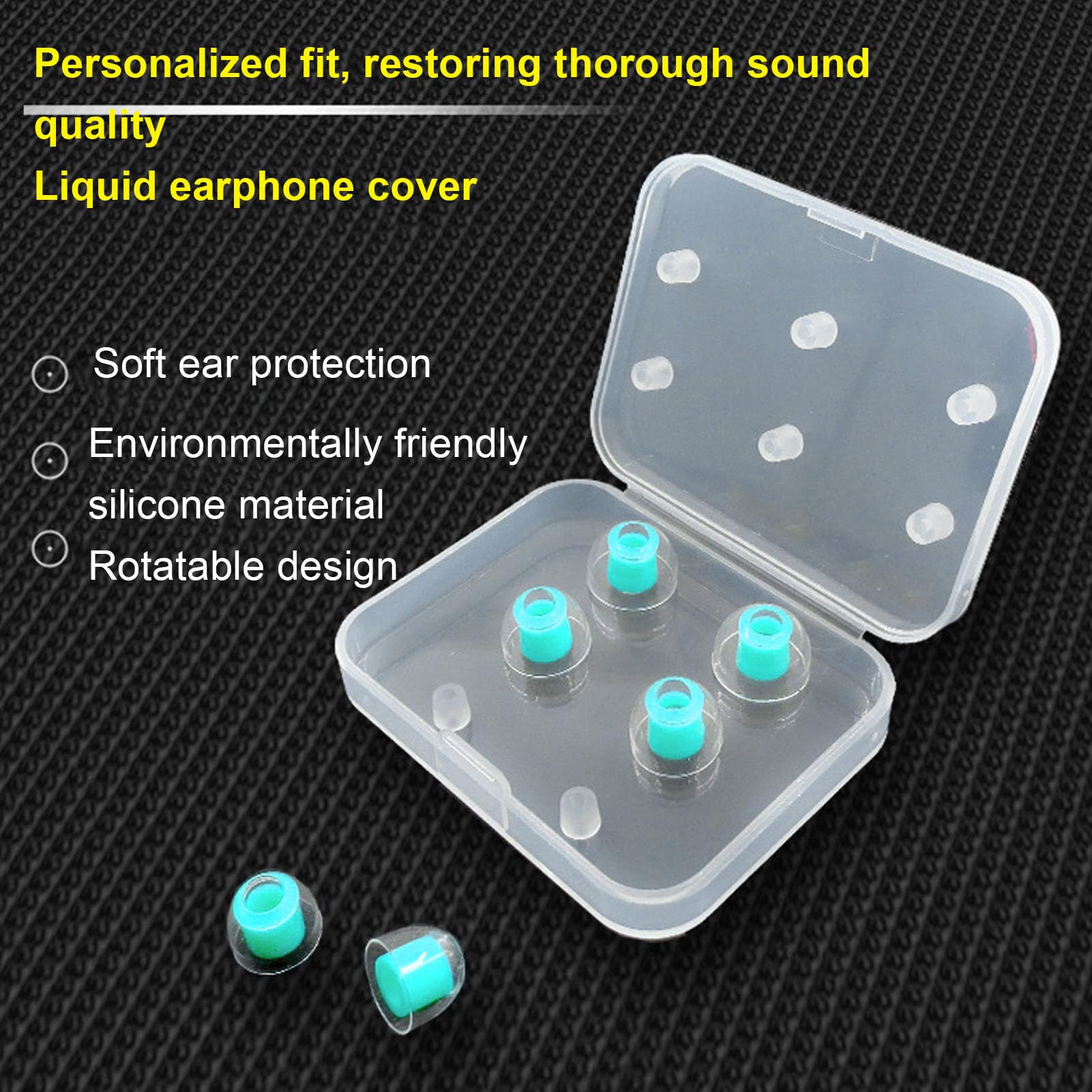 lyrlody Punte per Cuffie Intrauricolari Punta di Ricambio per Auricolari in Silicone 3 Paia S M L Foro Interno da 4 Mm Isolamento Acustico Vestibilità Ergonomica per BeatsX e Auricolari (Lago Blu)