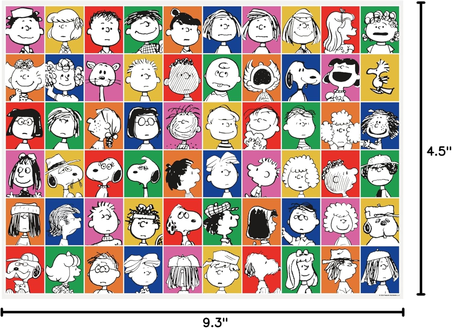 Aquarius Peanuts 500 Piece Collage Puzzle for Adults – 75th Anniversary Portraits Charlie Brown Snoopy Merchandise 14"x19" Collectible Gifts