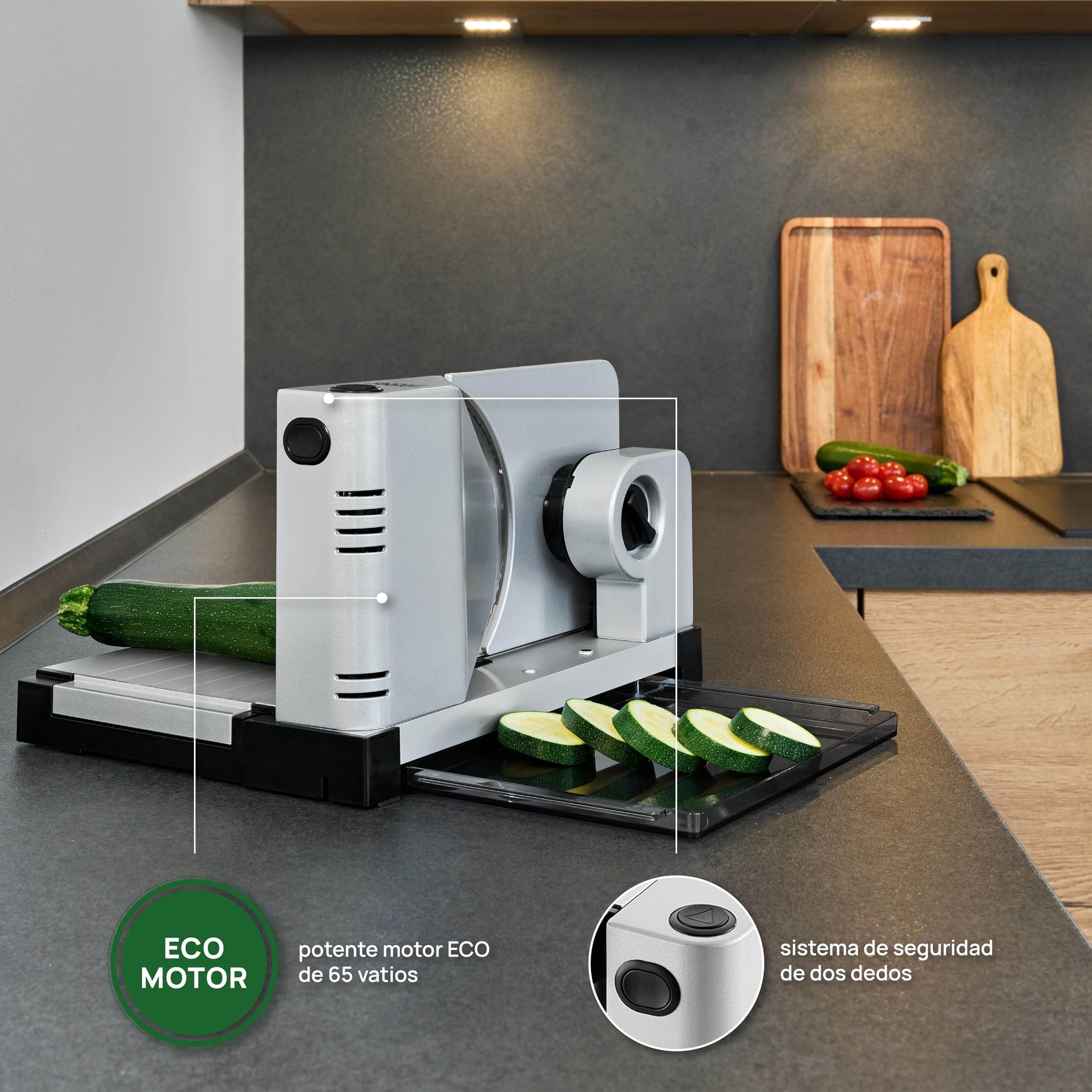 ritter icaro 7, Cortafiambres Eléctrico Plegable y Cortadora de Pan de Metal Macizo con Motor ECO