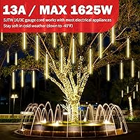 Vista 6 de EP Paquete de 2 cables de extensión para exteriores de 15 pies con 3 tomas de corriente eléctrica, cable negro duradero SJTW 163 con enchufe a