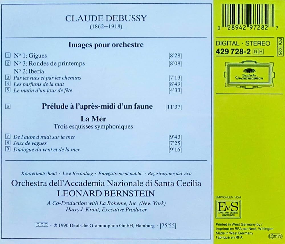 Debussy, Bernstein, Santa Cecilia National Academy Orchestra