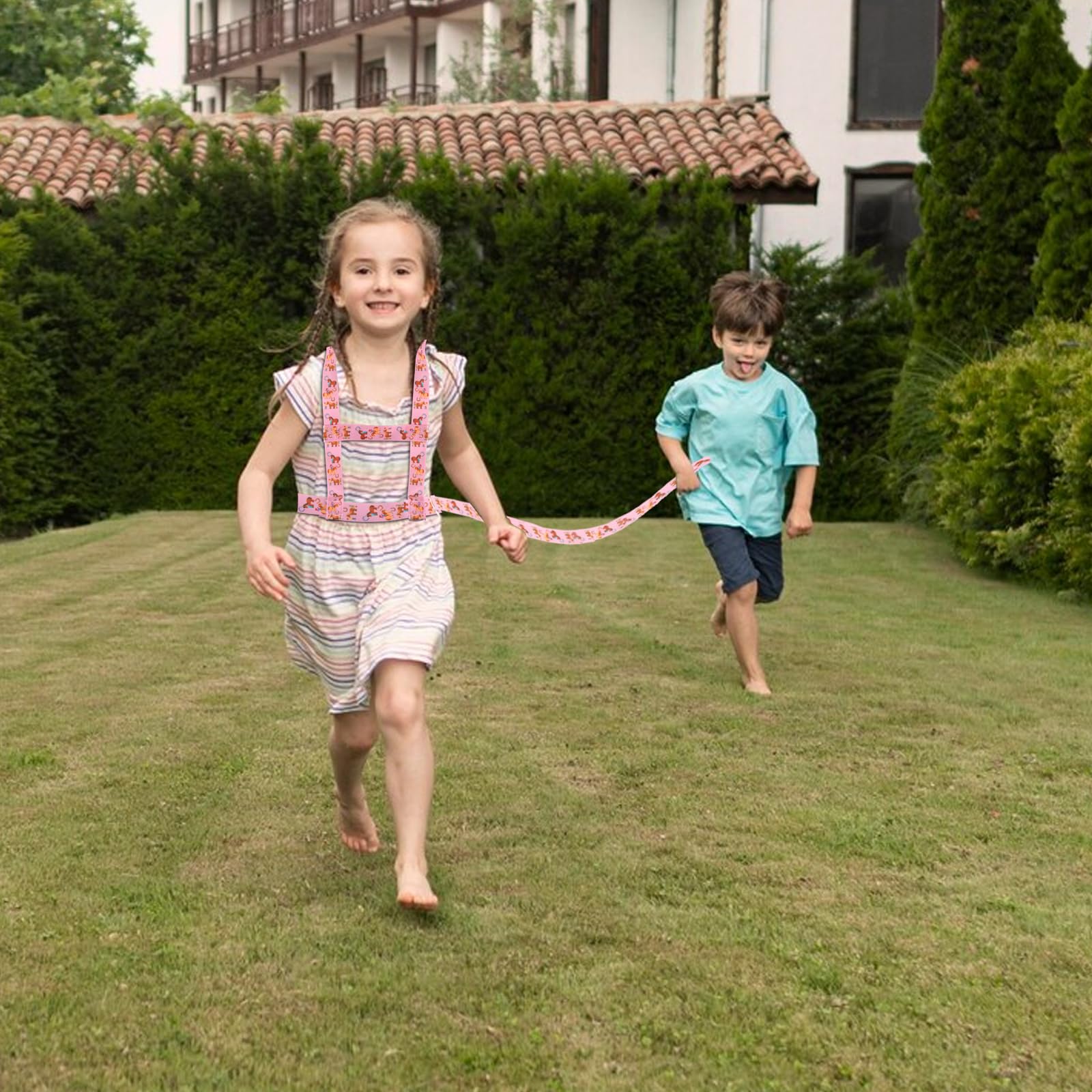 Guinzaglio per cavalli rosa, per giocare per bambini, misura regolabile, favorisce il movimento e la fantasia