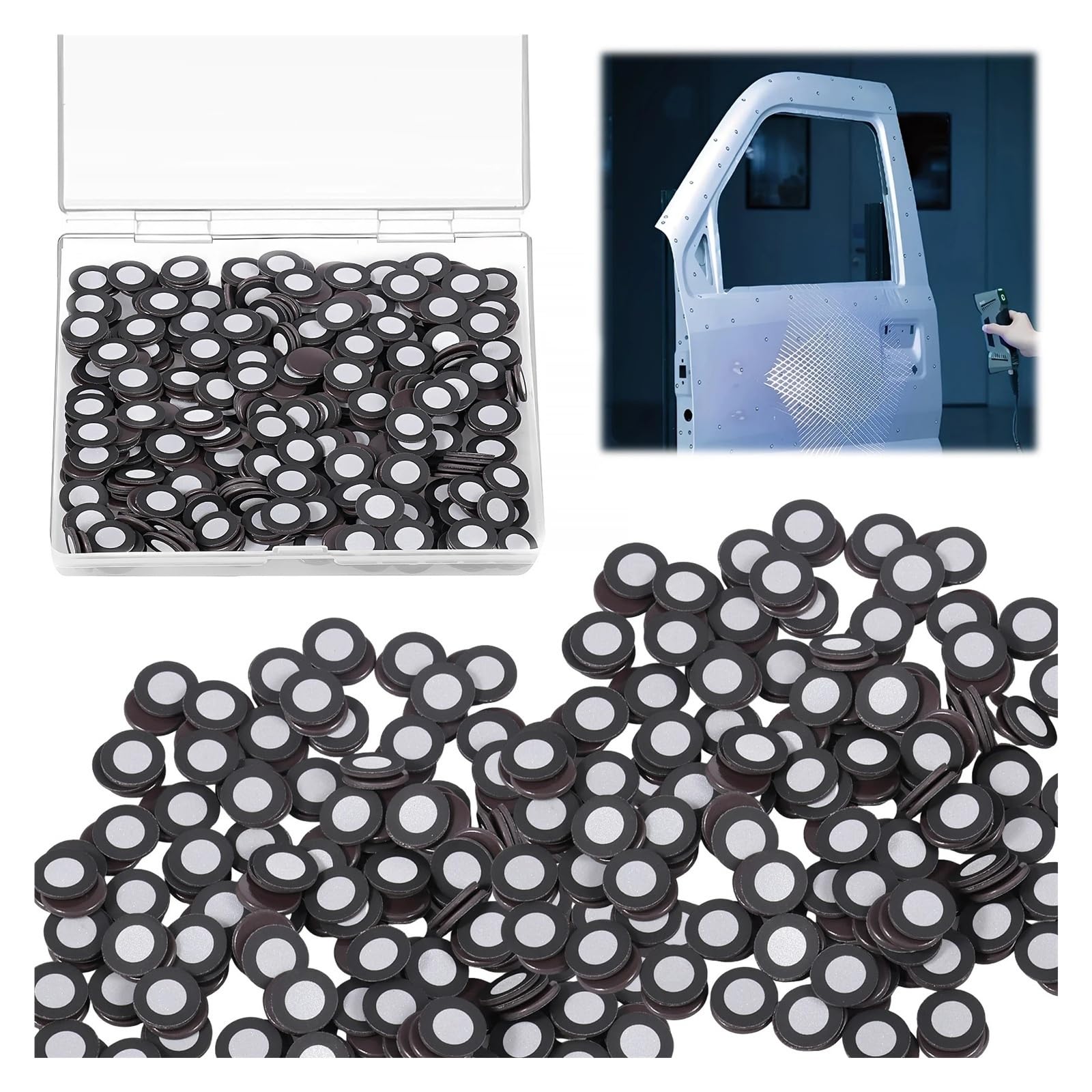 Znacznik punktu odniesienia do skanowania 3D Łatwe nakładanie kropki śledzącej Odblaskowa naklejka pozycjonująca (ID6mm OD10mm)(Magnetic type)