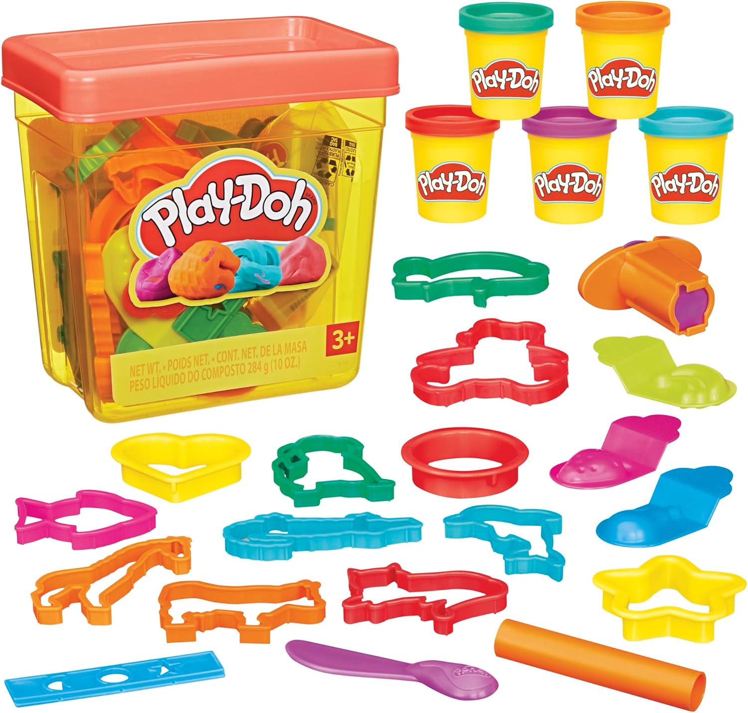 Play-Doh Fun Tub Set, 19 Accessories & Reusable...