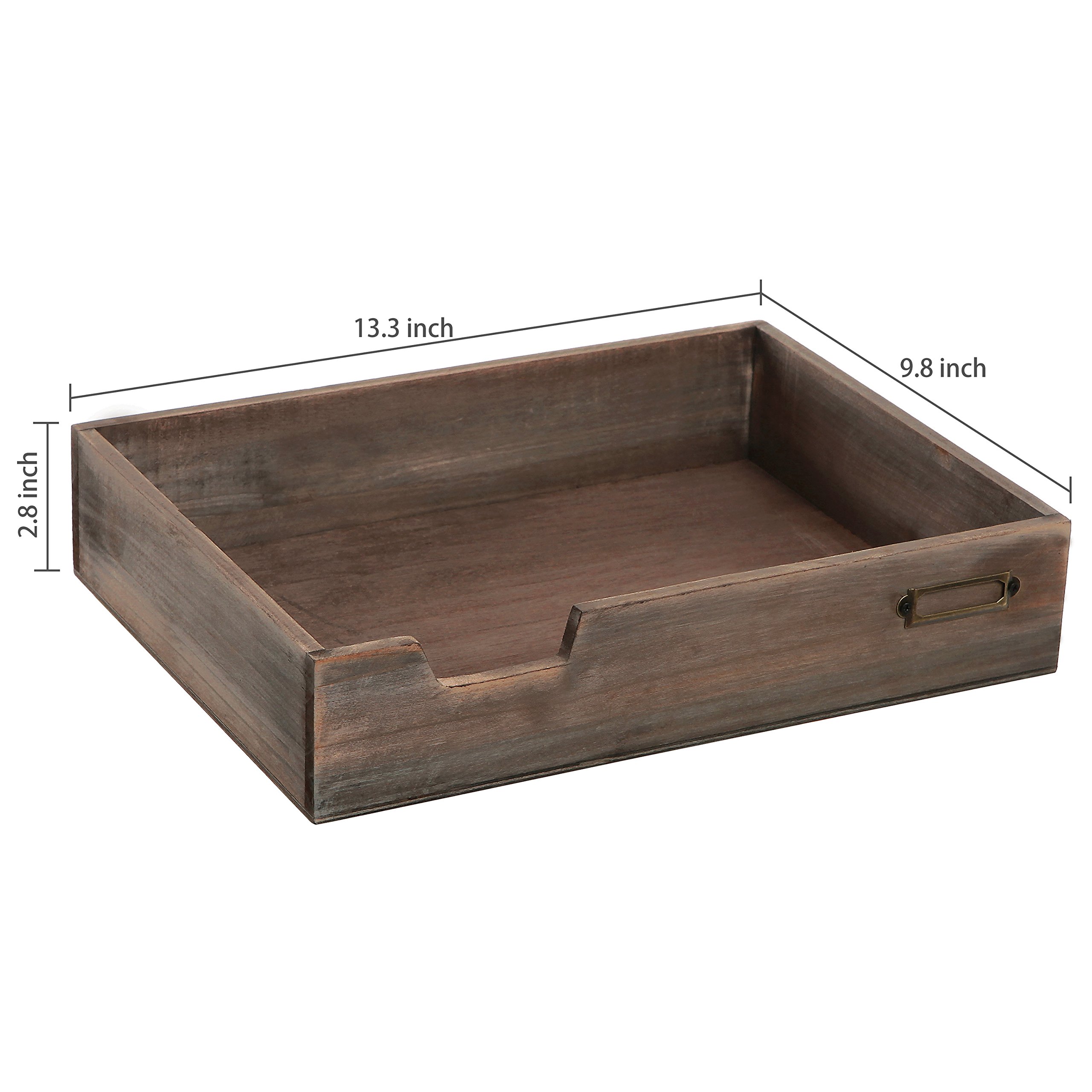 Amazon.com: MyGift Distressed Brown Vintage Wood Paper Tray