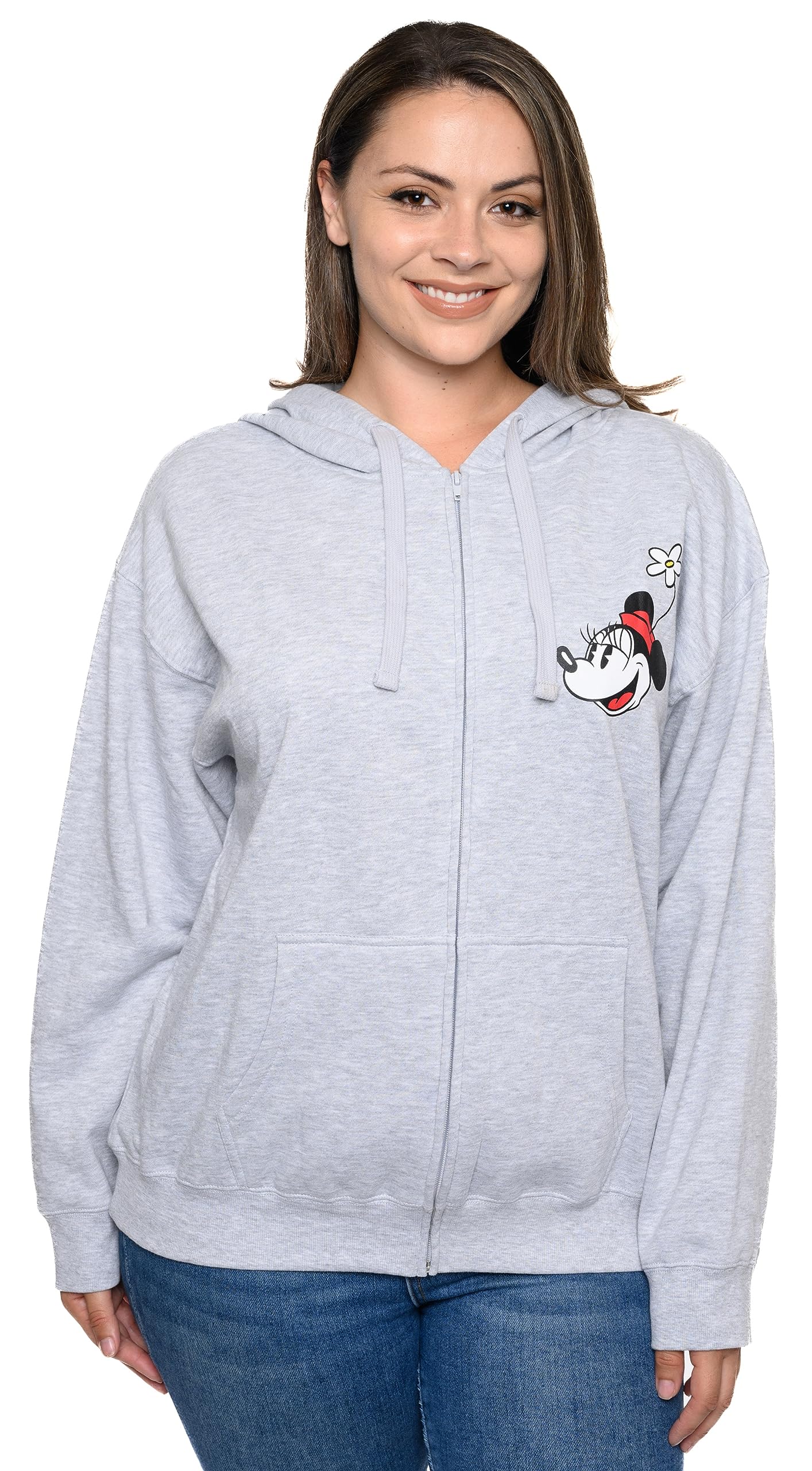 Disney Sweat à capuche pour femme Mickey et Minnie Mouse avec fermeture éclair