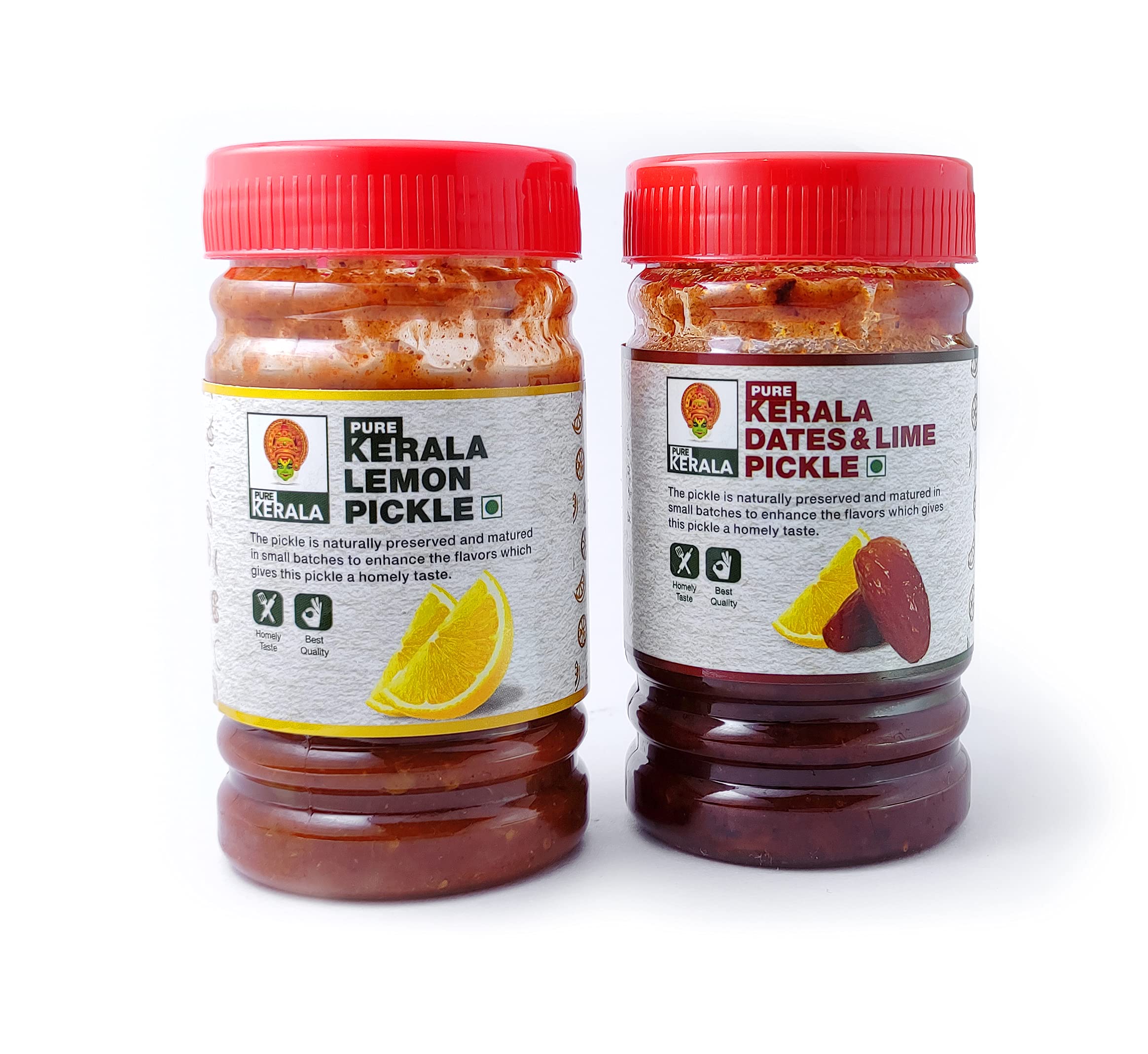 Buy Lemon Pickle + Date and Lime Pickle (400gm, Pack of 2) Pure Kerala