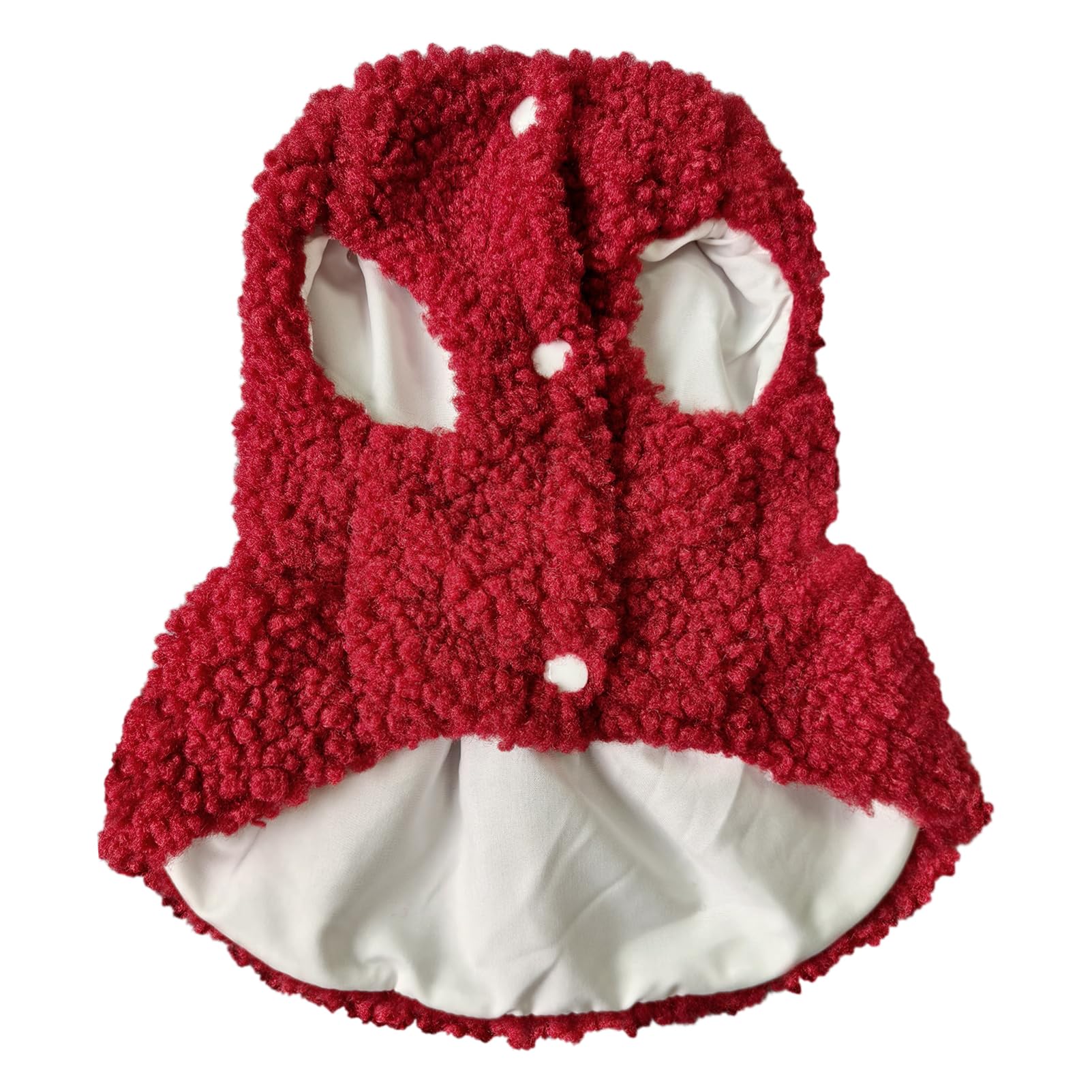 Jecikelon Hundepullover mit Fliege, für den Winter, warme Welpenkleidung für kleine Hunde, D-Ring, Haustierkleidung, Größe S, Rot
