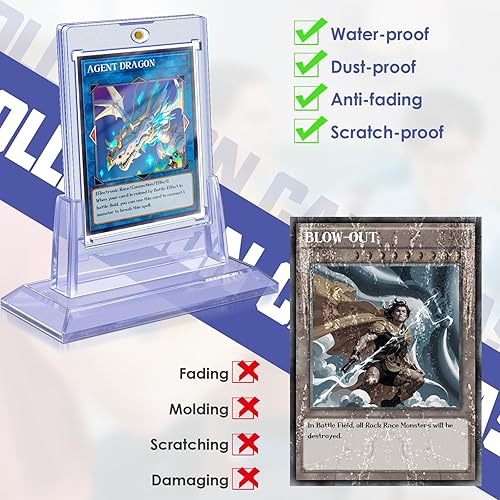 Miniatura 6 de Portatarjetas magnéticos de 8 quilates para tarjetas intercambiables, tarjeteros de béisbol de acrílico de 35 puntos con 8 soportes para tarjetas,