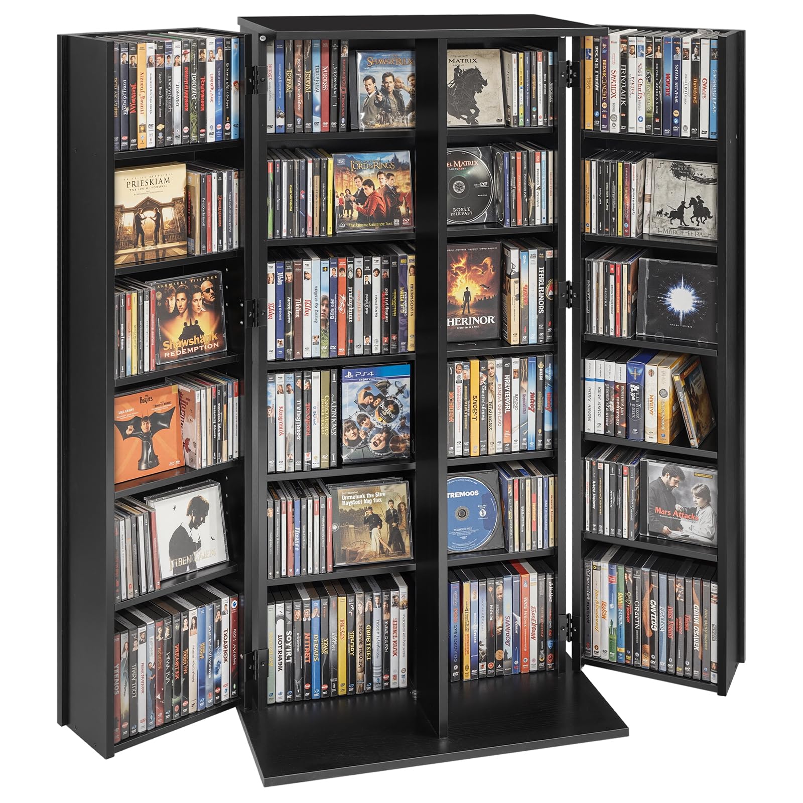 Amazon.com: VEVOR Media Storage Cabinet, 6-Tier DVD Shelf