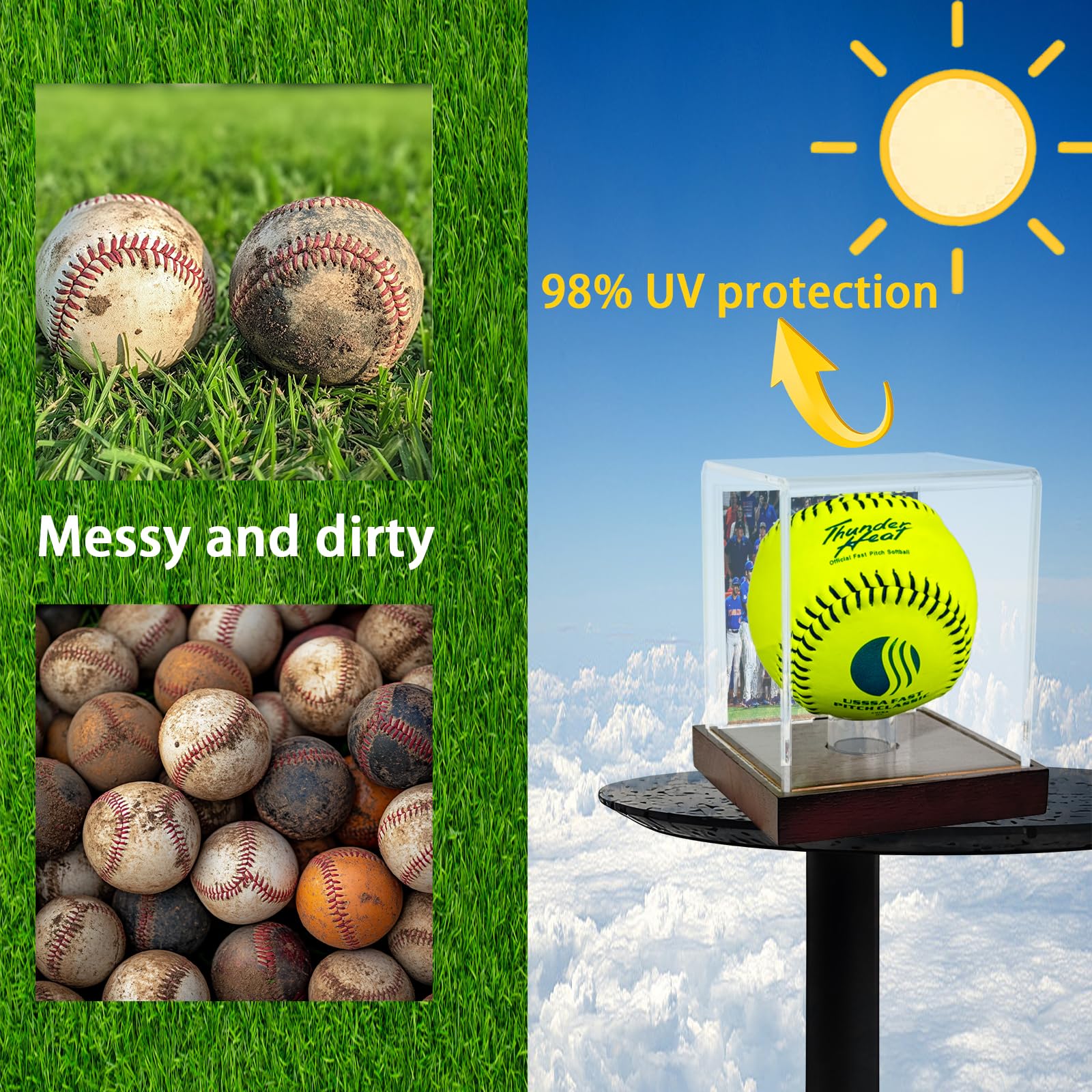 Snapklik.com : Clear Softball Display Case