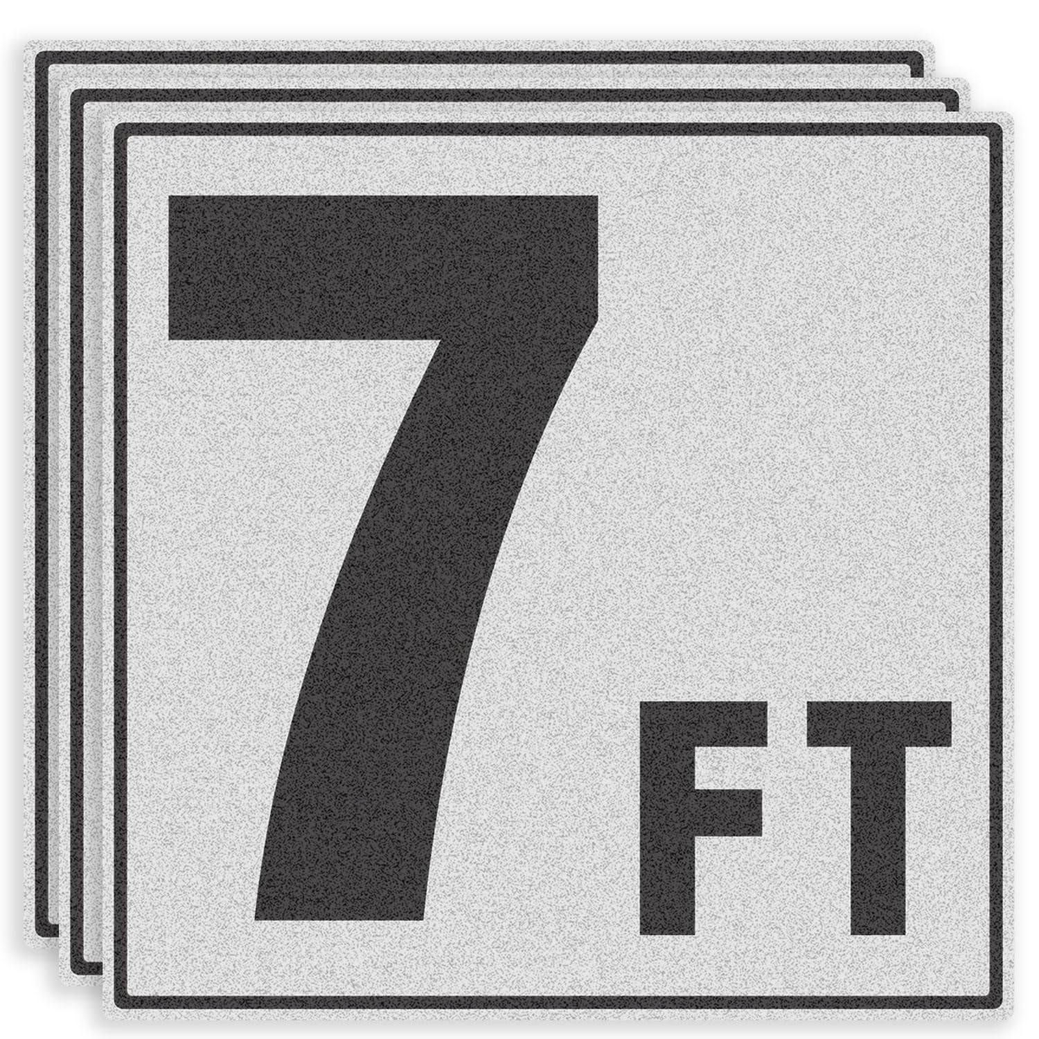 7FT Pool Depth Markers - Joyfulmap 3 Pack 6x6 IN Vinyl Pool Stickers - Adhesive Swimming Pool Number Markers - Safety Signage for Pool Decks -