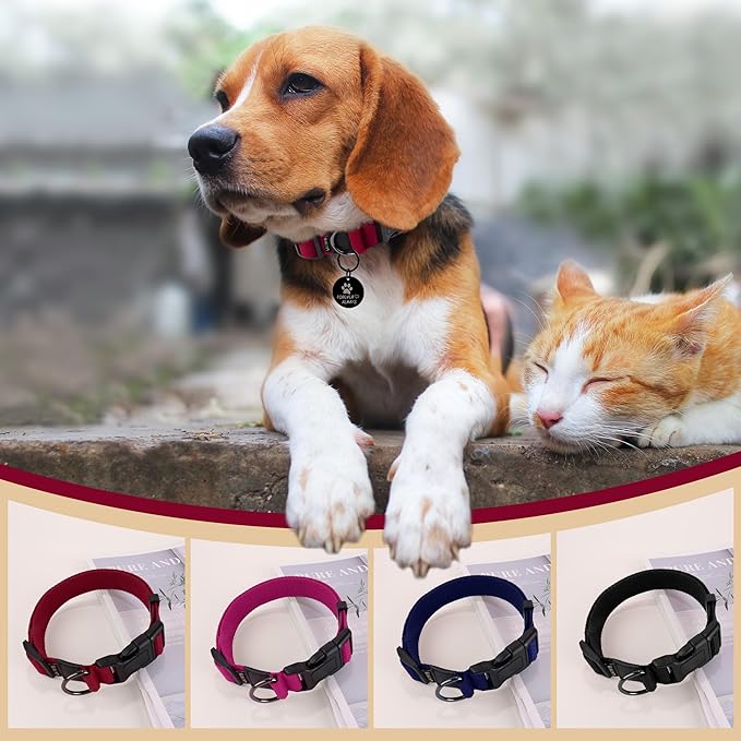 Collar para Perro Grande, Ajustable 15.7-23.6 pulgadas, Algodón, Hebilla miniatura 5
