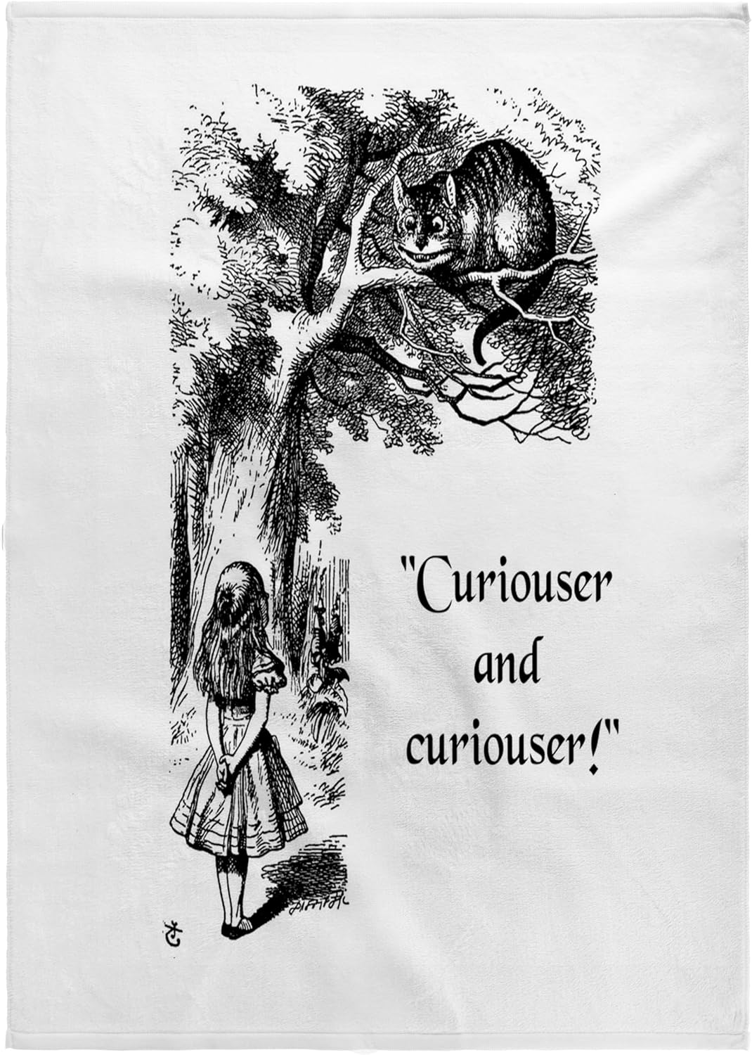 3dRose Curiouser and Curiouser - Alice in Wonderland Lewis Carroll Quote 22x30 Bath Hand Pool Towel