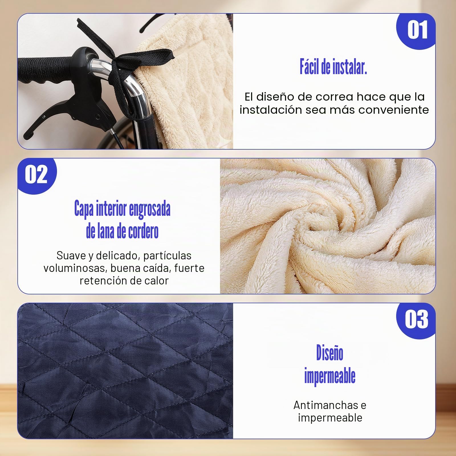 Cubrepiernas para Silla de Ruedas Forradas en Forro Polar, Manta para Silla de Ruedas, Calidez a Prueba de Viento Saco para Sillas de Ruedass Adultos
