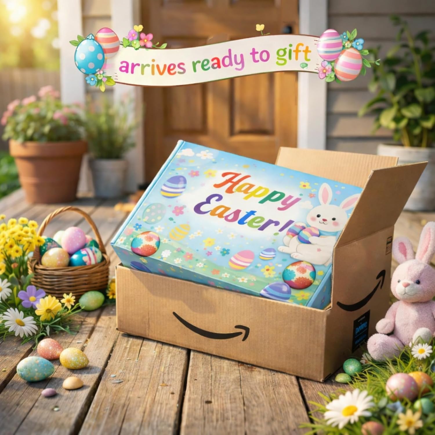 Easter Basket Filled with Candy and Snacks Variety Pack for Kids Teens Adults - Prefilled Easter Baskets for Boys Girls Men Women - Pre Made Gift Treat Snack Box Care Package Stuffers - 45ct Bulk Kit