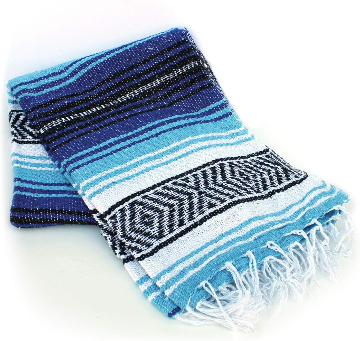 Blue Mexican Falsa Blanket | Beach Yoga Blanket | Perfect for Camping, Beach, Picnic (Sunshine)
