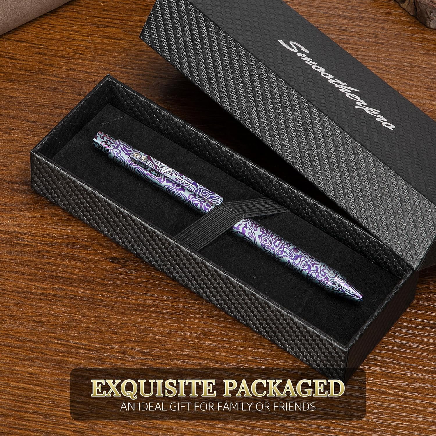 SMOOTHERPRO Bolígrafo de Titanio EDC Bolt Action Color Gris | Compatible con Recambios Pilot G2, Portátil, Duradero, Escritura Precisa, para Firma, Oficina, Escuela, Regalo Ideal