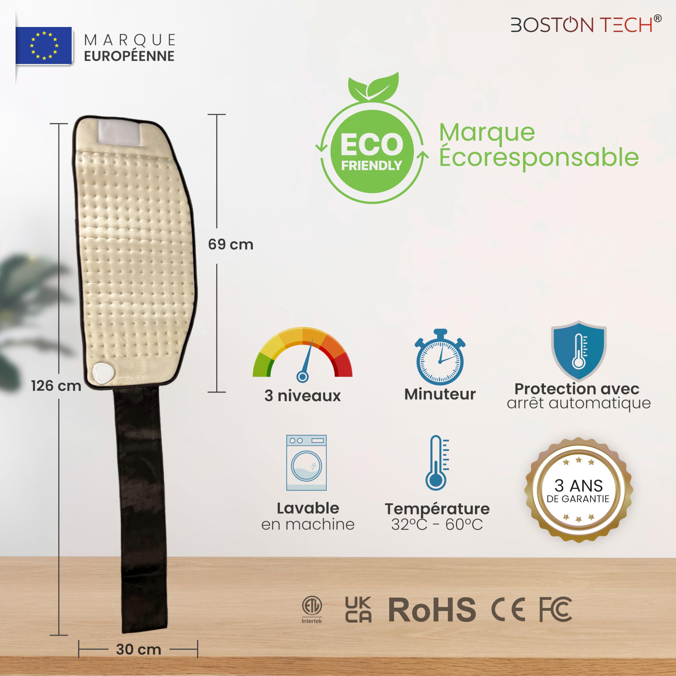 medisana HP 622 Coussin chauffant pour le cou et les épaules, Cape chauffante électrique, Protection contre la surchauffe et arrêt automatique, 6 niveaux de température, Lavable, Gris