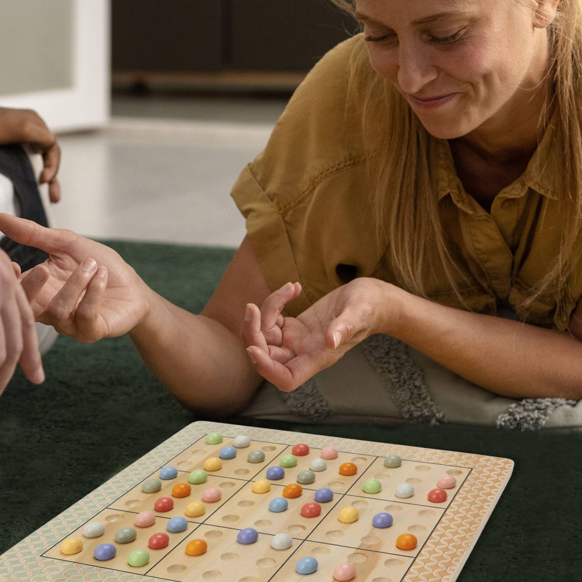 Juego de Tablero de DESAFÍO Sudoku en Madera con Bolsa de algodón