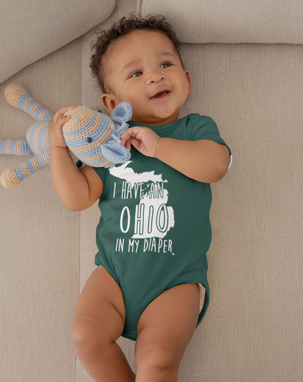 In My Diaper I Have an Ohio - Michigan Rival Sports Fans Baby One Piece