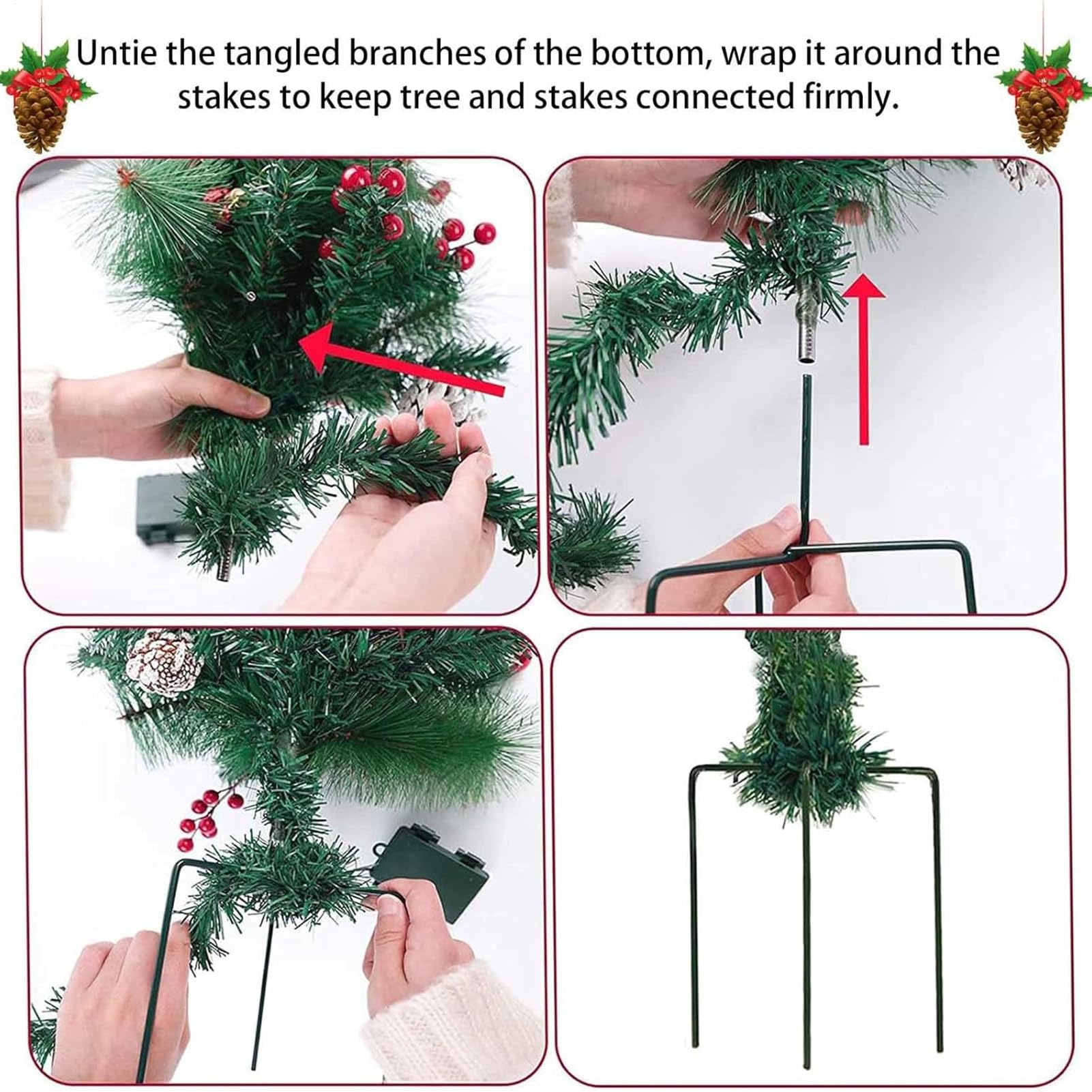 Árbol de Navidad con estaca Decoración luminosa para celebración estacional