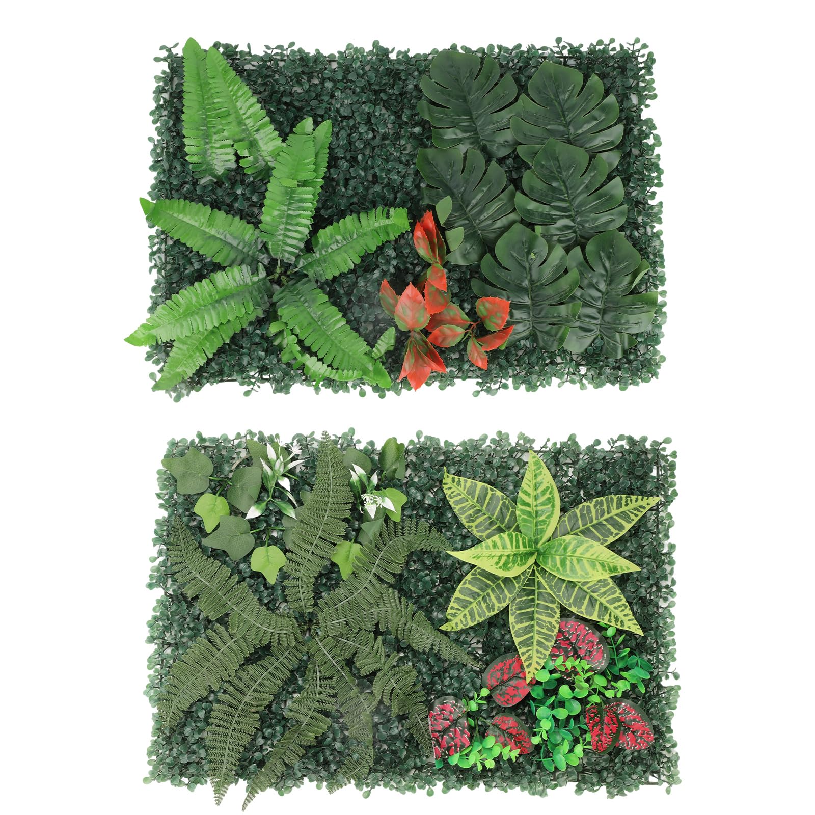 2Pcs Artificial Green Wall Panels 40x60cm,Garden Screening Hedge Panels