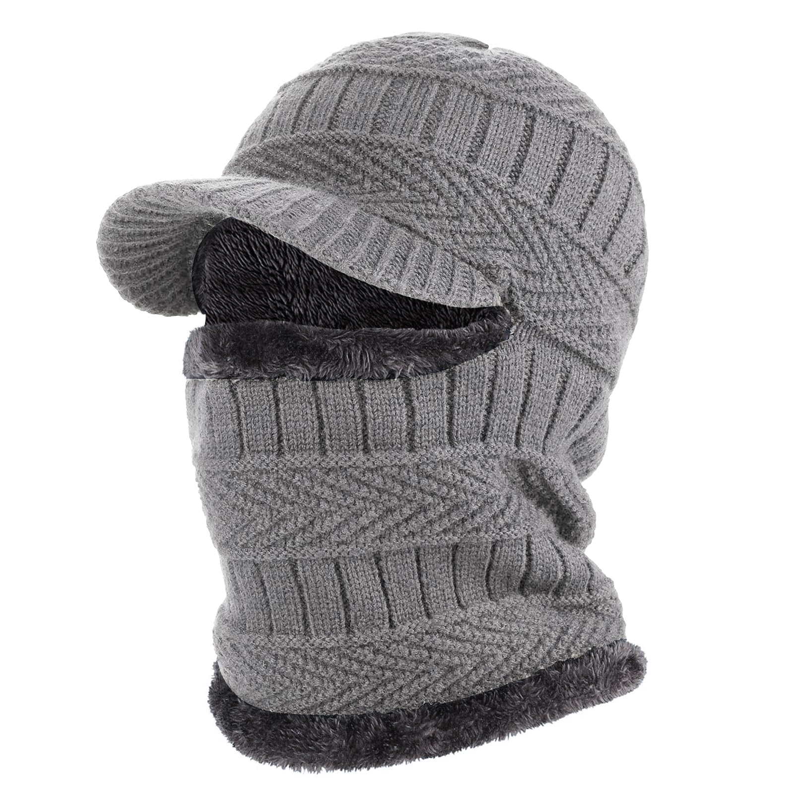 TAGVO Winter Knitted Balaclava Beanie Hat Warm Cycling Ski Mask, Women Windproof Hood, Balaclavas Heavyweight Thermal Fleece