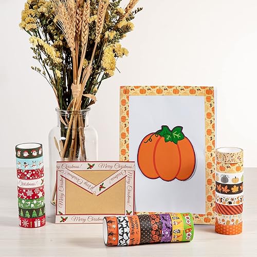 Miniatura 6 de Whaline Juego de 24 rollos de cinta Washi para día de San Patricio, cinta adhesiva de Pascua de 0.591in, patrón de huevo de conejito de trébol