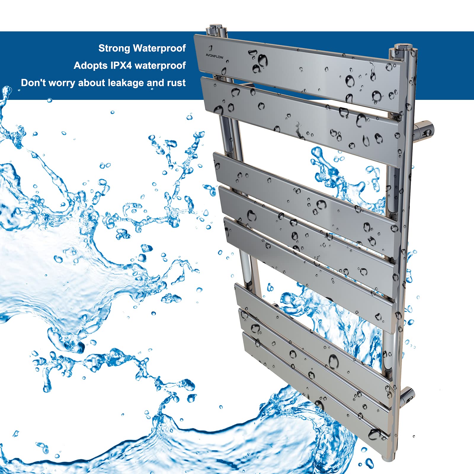 AVONFLOW Super Power 500W Towel Warmer Heating Quickly Heated Towel Warmer  Rack 8 Bar UL Certification Bath Towel Heater Drying Rack- Chrome :  Amazon.sg: Home