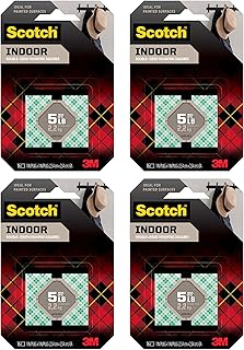 Pre-Cut Foam Mounting Squares, Heavy Duty Double-Sided Tape, 1-Inch Squares, 16 Count (Pack of 4, 64 Squares Total)