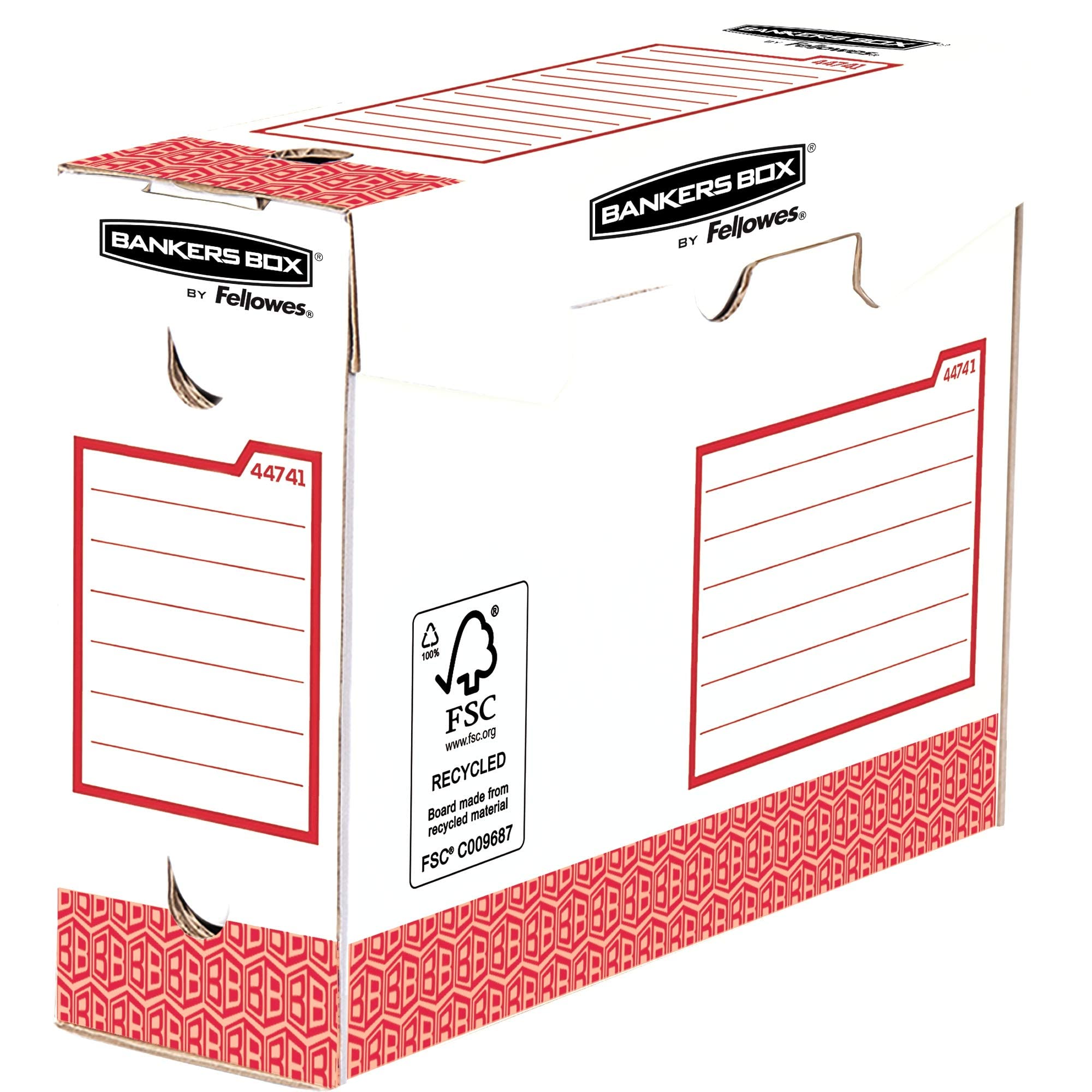 Fellowes 4474102 archivador organizador Papel Rojo, Blanco - Organizador de almacenaje (Papel, Rojo, Blanco, A4, 100 mm, 253 mm, 345 mm)