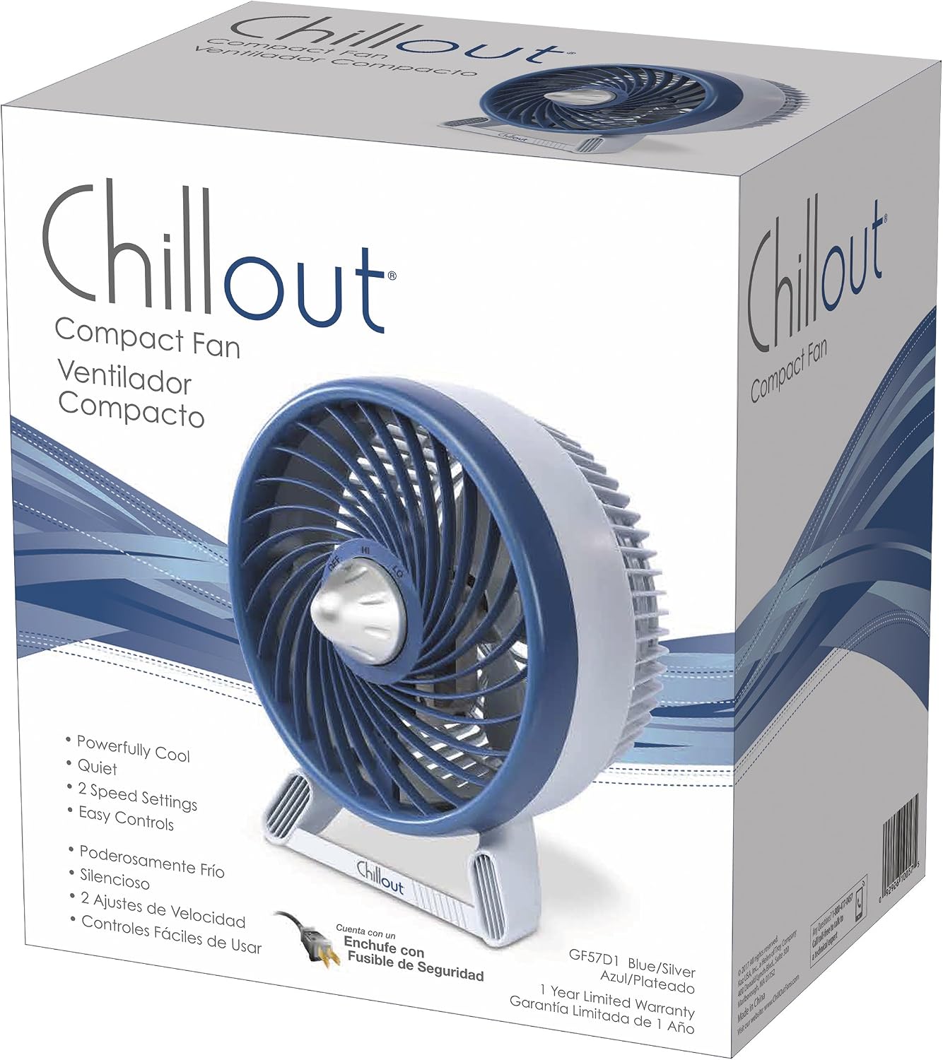 PUR Chillout 2-Speed Personal Fan, Blue