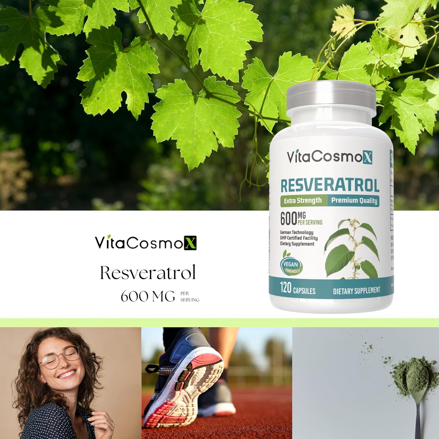 Resveratrol Supplements, Vegan Capsules, 120 Count, Trans-Resveratrol with Red Grape Extract, Non-GMO - Image 5