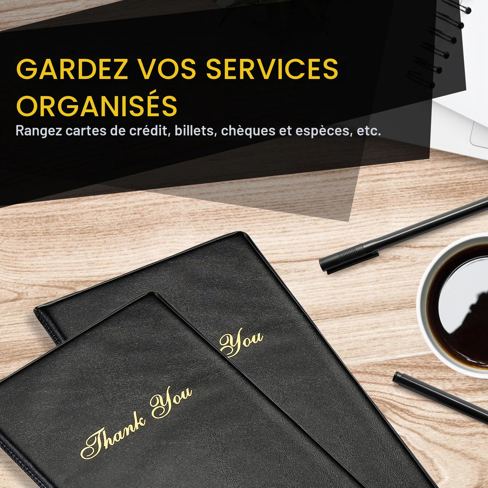 PATIKIL Chèque Réserver Serveur, 10 pcs Invité Livres Restaurant Titulaire pour Facture Billet Commercial Pourboire Carte Reçu Bar Fournitures