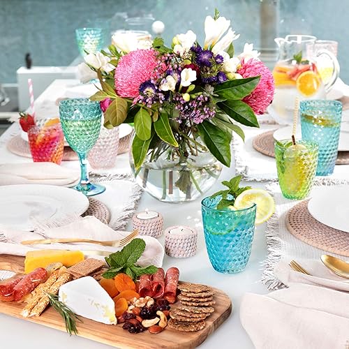 Miniatura 9 de BELLAFORTE Vaso corto de plástico Tritan inastillable, juego de 4, 12 onzas, vasos para beber Laguna Beach, vasos irrompibles para uso en interiores