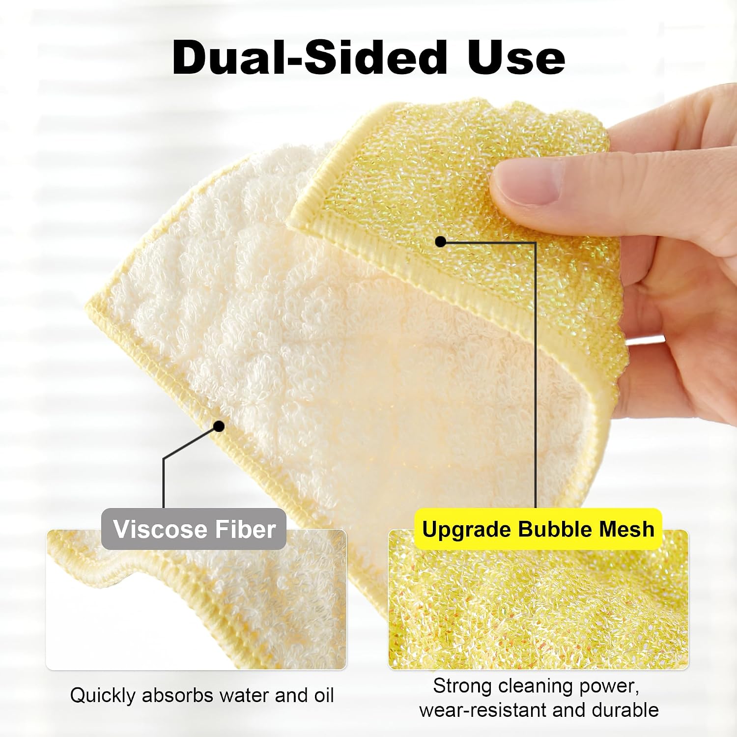 JOYMOOP Microfiber Cleaning Cloth, 6 Piece Set, Extra Small, Yellow image 2