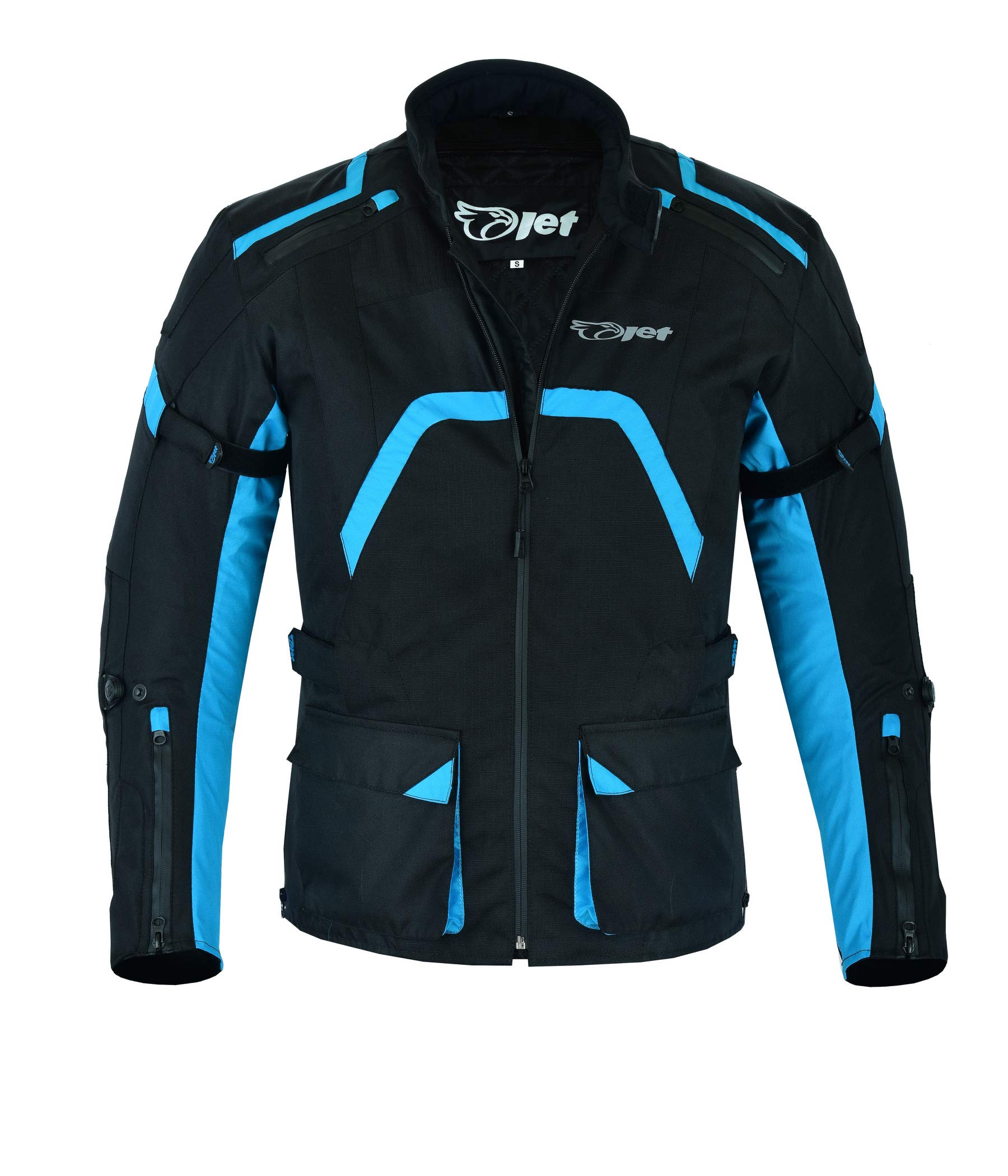 Jet Chaqueta Moto Hombre Textil Ventilación con Protecciones Reflexivo Cremalleras impermeables Verano Invierno Múltiples puntos de ajuste ARMADA