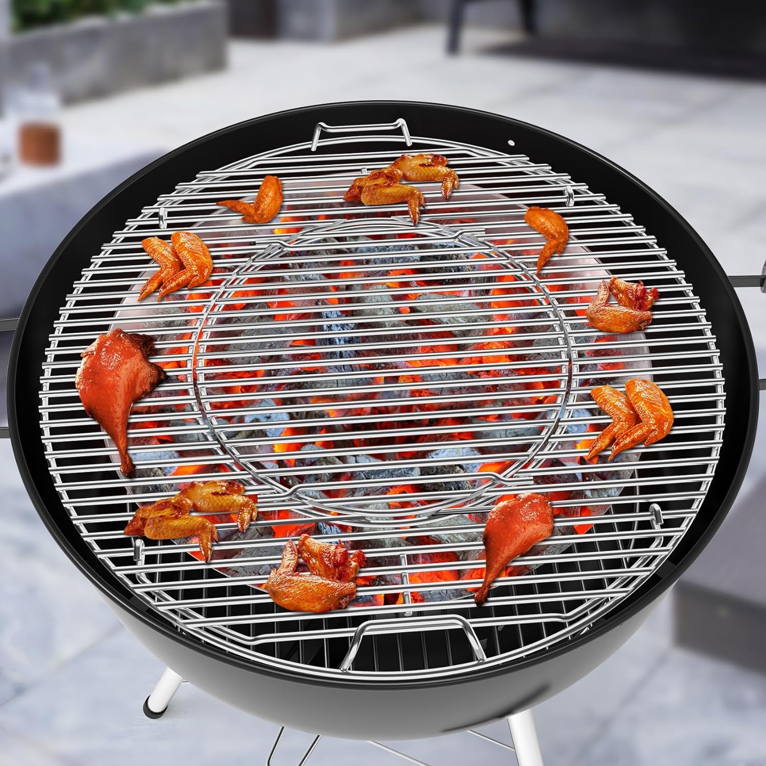 onlyfire Caja de Ahumar de Acero Inoxidable con Depósito de Agua, Caja de Ahumado para Weber 47/57/67CM Barbacoa de Carbón, Caja para Ahumar