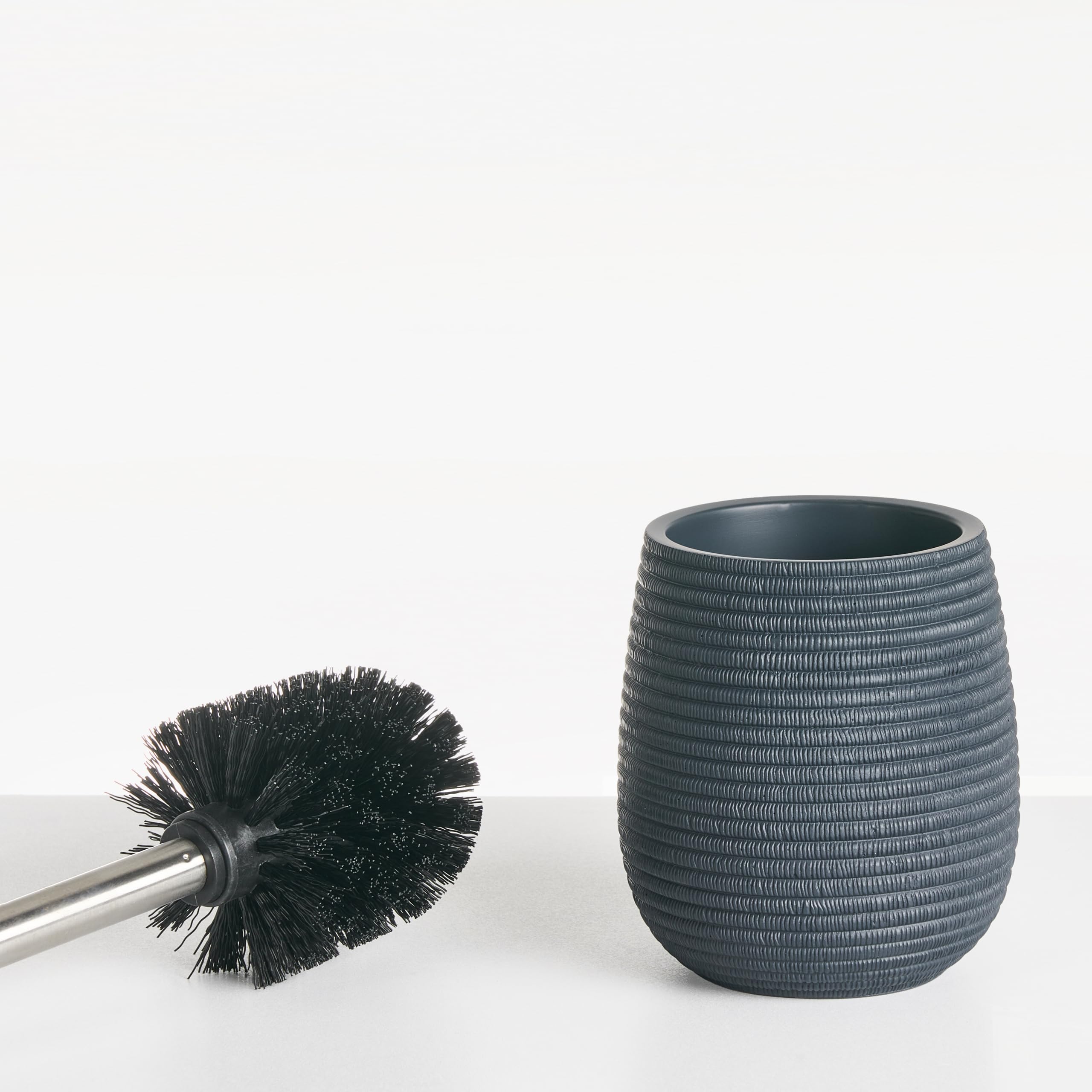 Conjunto de Accesorios de baño jabonera dispensador de jabón escobilla de Inodoro Vaso Soporte para cepillos de Dientes Azul Oscuro Quila