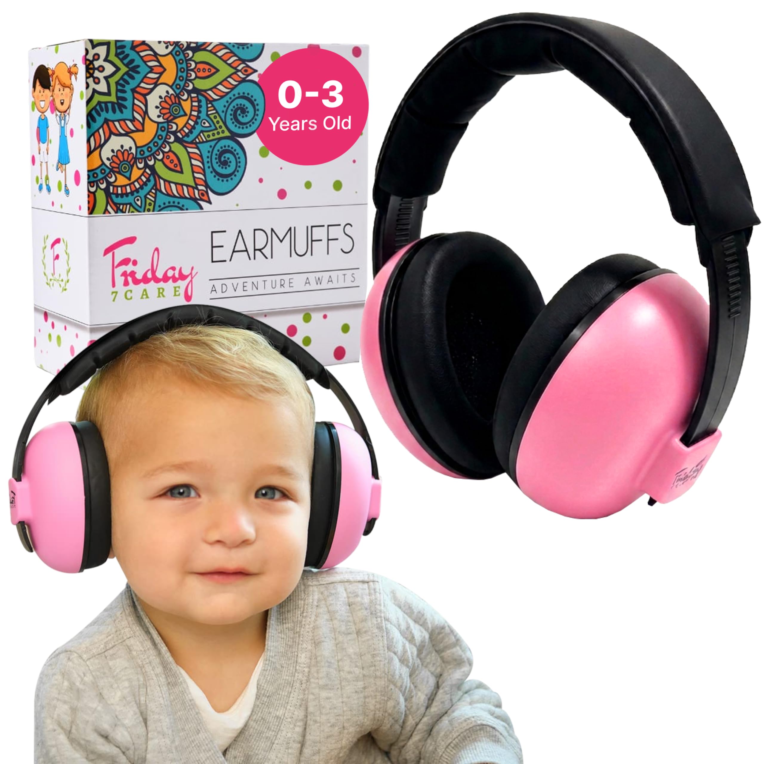 Fridaybaby - Paraorecchie da bambino (0 - 2 anni), comodi e regolabili, protezione dal rumore per neonati e neonati, riduzione del rumore per concerti, fuochi d'artificio