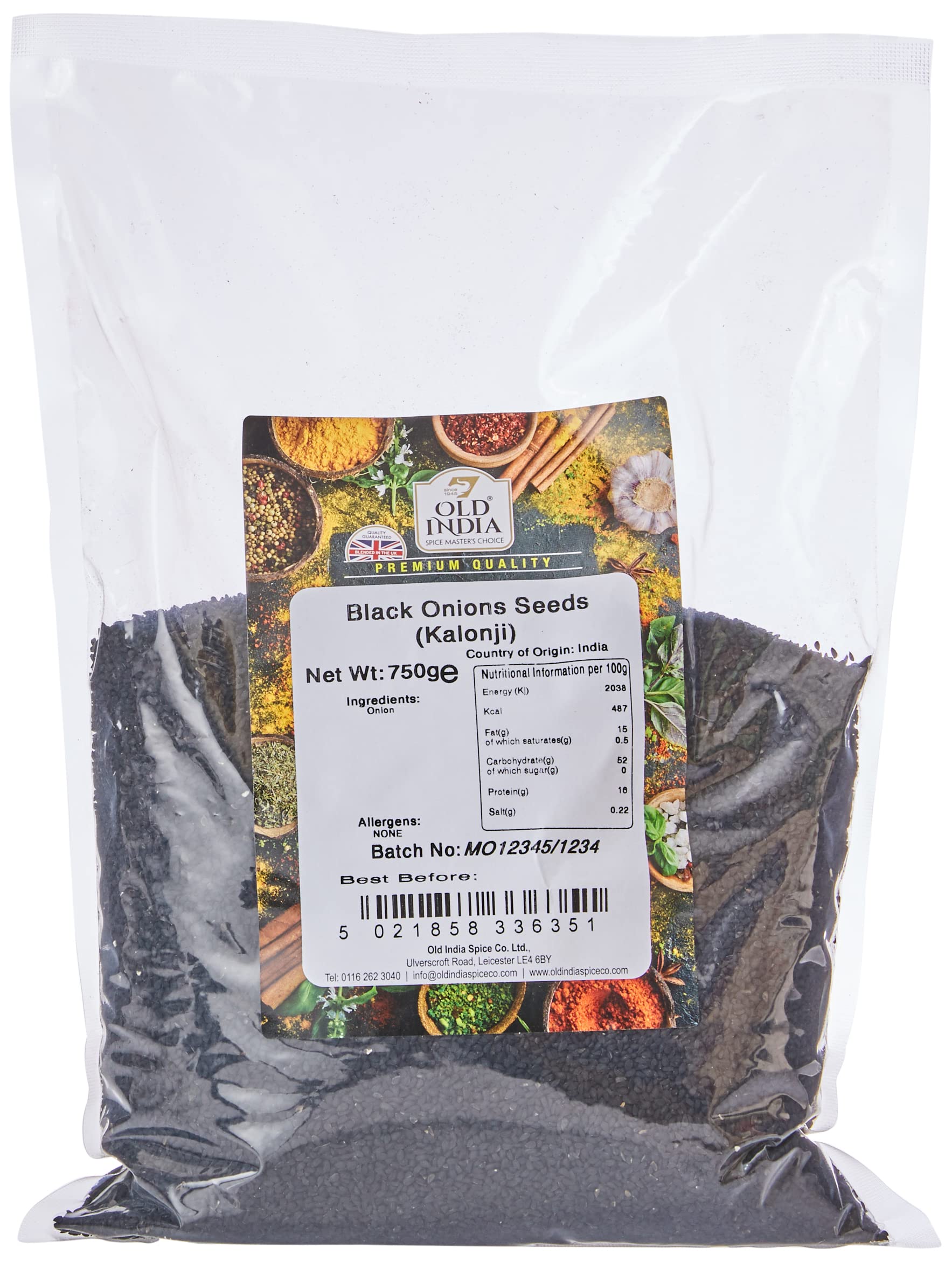 Old India Black Onions Seeds (Kalonji) 750 g