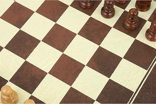 Miniatura 7 de Royal Chess Mall - Juego de ajedrez de viaje de cuero sintético de 10 pulgadas y almacenamiento - con piezas magnéticas de madera