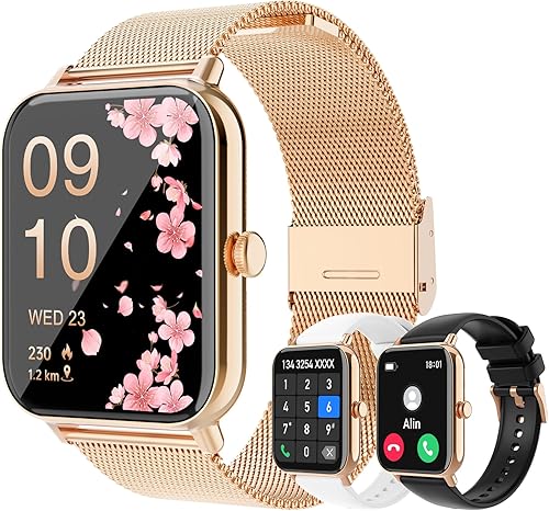 Reloj inteligente responderhacer llamadas, reloj inteligente de 1.85 pulgadas para mujeres y hombres, rastreador de actividad física con monitor de